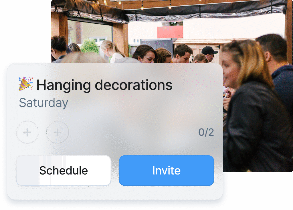 Invite and Schedule members in Socie Tasks App